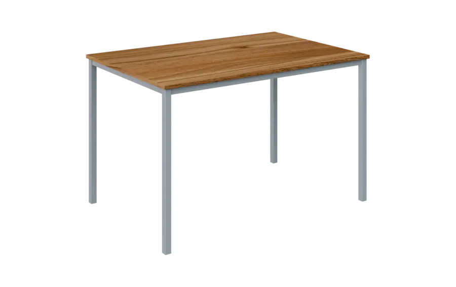 JPT 120 Jídelní stůl 1200 x 800 mm, deska ořech světlý / podnož stříbrná